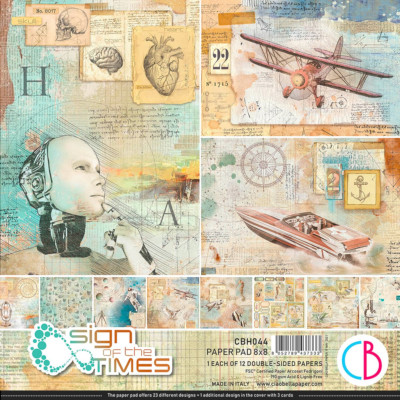 Ciao Bella SIGN Of The TIMES 8x8 Paper Pad 12 Double Sided Sheets CBH044