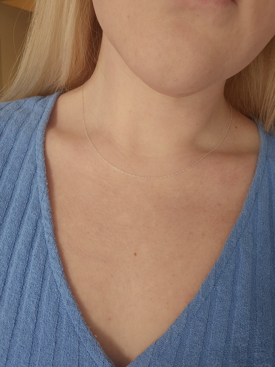 9ct White Gold Cable chain 9k carat 18