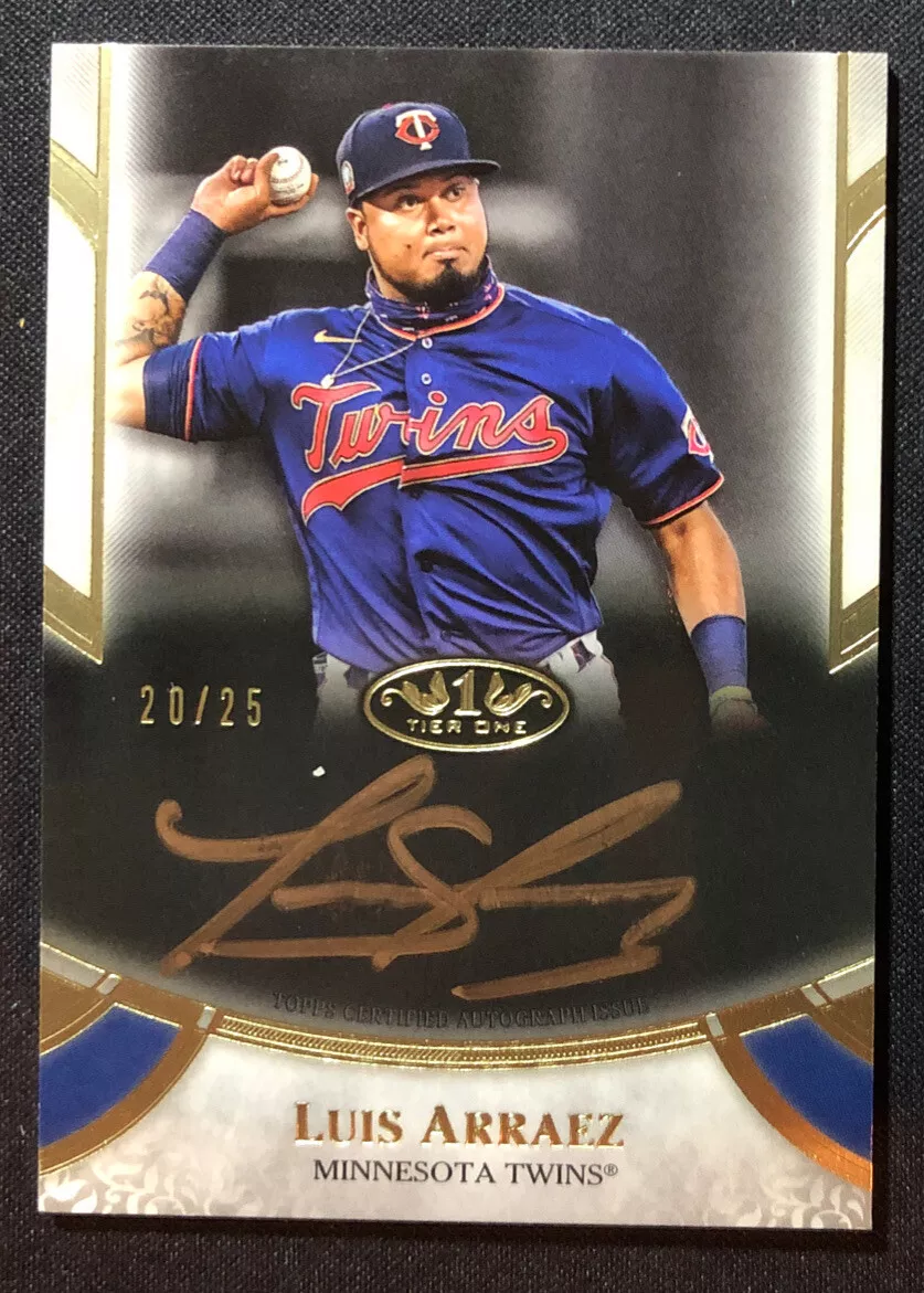 2021 Topps Tier One Baseball Luis Arraez Twins Auto SP /25 Card #PPA-LAR Marlins