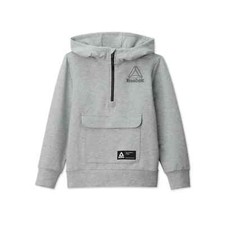 Reebok Boys XL 14/16 Tech Terry Hoodie Gray Quarter Zip Pullover Gorp