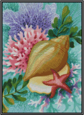 Seashells Scene Counted Cross Stitch Chart No.13-106