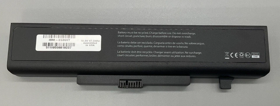 Batería de iones de litio V7 de 6 celdas para portátil Lenovo ThinkPad 10,8 V 4400 mAh IBM-E535V7 Foto 3 de 4
