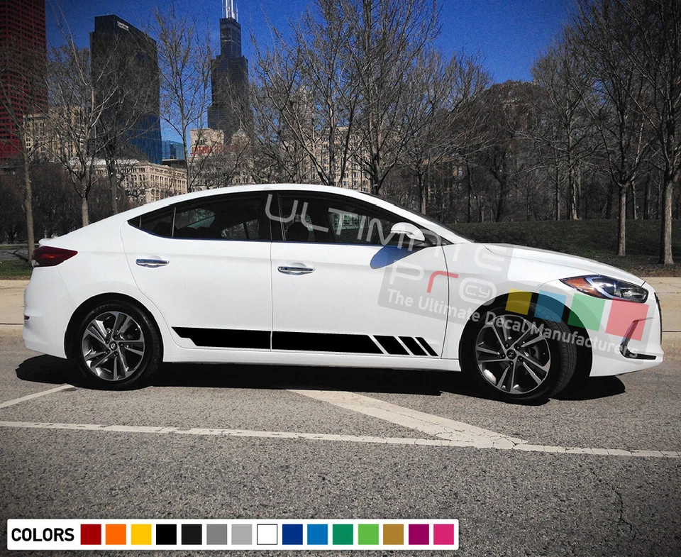 Sticker Decal Graphic Side Door Stripes for Hyundai Elantra 2015-2018 Sport gt - Image 2 of 4