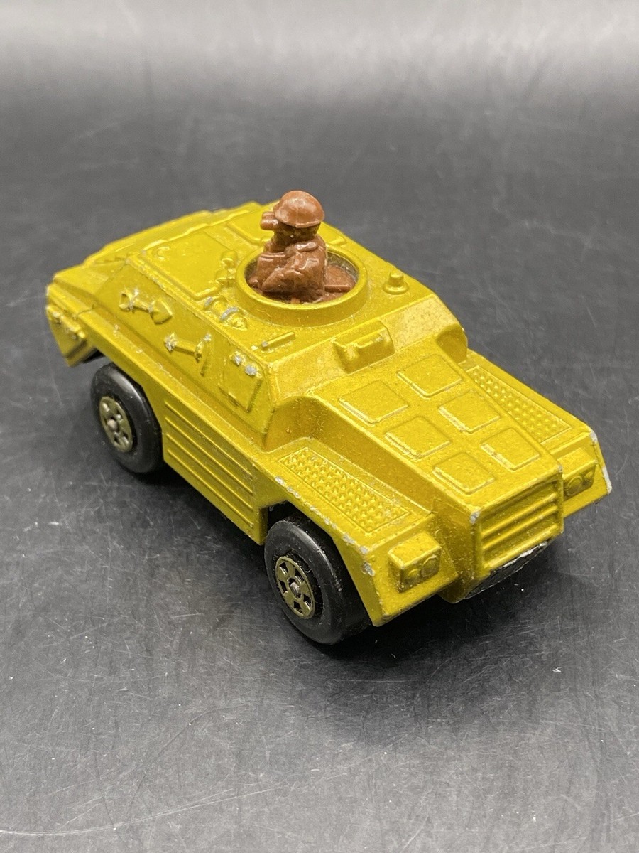 Lesney Matchbox No 28 Stoat Armor Tank Diecast Car 1973 Gold Lesney Matchbox No 28 Stoat Armor Tank Diecast Car 1973 Gold
