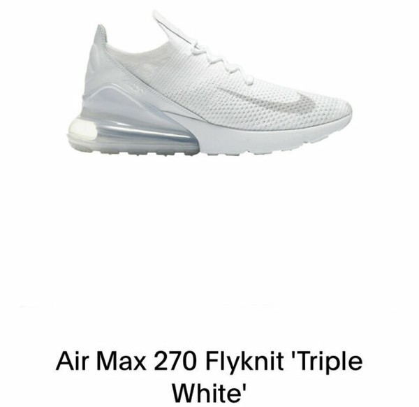 Nike Air Max 270 Flyknit Triple White 