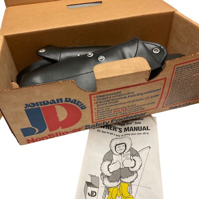 Jordan David Grips Safety Footwear Over Boot with Angle Tred Soles w Grit Black | eBay