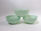 Vtg Anchor Hocking Jade Ite Jadeite 3 Chili Soup Bowls