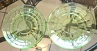 Green Depression Glass Saucers Set/2 Uranium Vaseline 5 1/2”-  Vintage