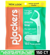 Plackers Micro Line Dental Floss Picks, Fold-Out FlipPick, Tuffloss, Easy Storag