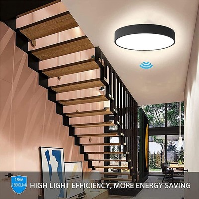 Ceiling light with motion detector, LED, modern round sensor light,6000k