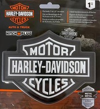 Harley Davidson Bar Shield Black White Hitch Plug Cover 2 1.25 Receiver Plug Harley Davidson Bar Shield Black White Hitch Plug Cover 2 1.25 Receiver Plug