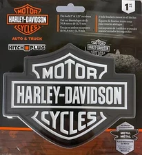 Harley Davidson Bar & Shield Black White Hitch Plug Cover 2 &1.25" Receiver Plug