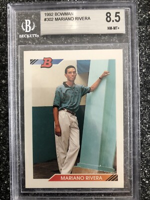 Mariano Rivera RC 1992 Bowman ROOKIE Card #302 HOF BGS 8.5 NM-MT+ 