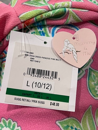 NWT Pappagallo Girl’s Pink Green Floral Double Ruffle 1/2 Sleeves Dress L(10-12) - Picture 14 of 14