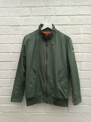 superdry jacket mens size medium green harrington style #095