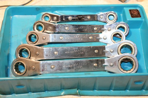 MATCO TOOLS GEARED RATCHETING METRIC BOX END WRENCH SET 5pcs + TRAY | eBay