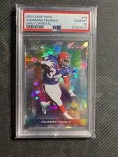 2024 Leaf Vivid Football Gray Crystal /9 Thurman Thomas #94 PSA 10 GEM
