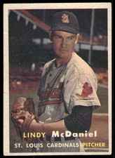 1957 Topps #79 Lindy McDaniel Rookie St. Louis Cardinals Excellent 66490