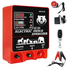 9J Electric Fence Charger Energizer, 9 Joules 400 Acres, AC DC 2 in 1 Powered Su