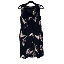 Nine West Sheath Dress Womens 8 Black White Abstract Floral Polyester