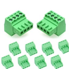 10 PCS 4 Pin 2.54mm Pitch Screw Terminal Block Pluggable Connectors Pin
