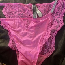 NWT Victoria's Secret LACE CHEEKY BIKINI Extra Large PANTIES Pink