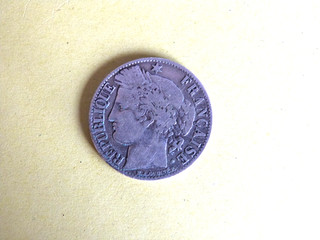 PIECE DE MONNAIE EN ARGENT DE 1 FRANCS CERES DE 1872 A