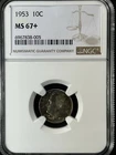 1953 10C   Roosevelt Dime NGC MS67+   6967838-005