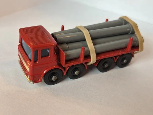 Vintage 1966 Lesney Matchbox #10 Red Pipe Truck Regular Wheel