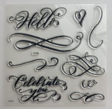 NEW CTMH Close To My Heart My Acrylix Stamp Set D1749 Flourishes