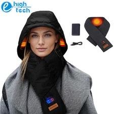 Heated Scarf with Hood Winter Warm Scarves Heating Pad 5000mAh Power Bank Includ