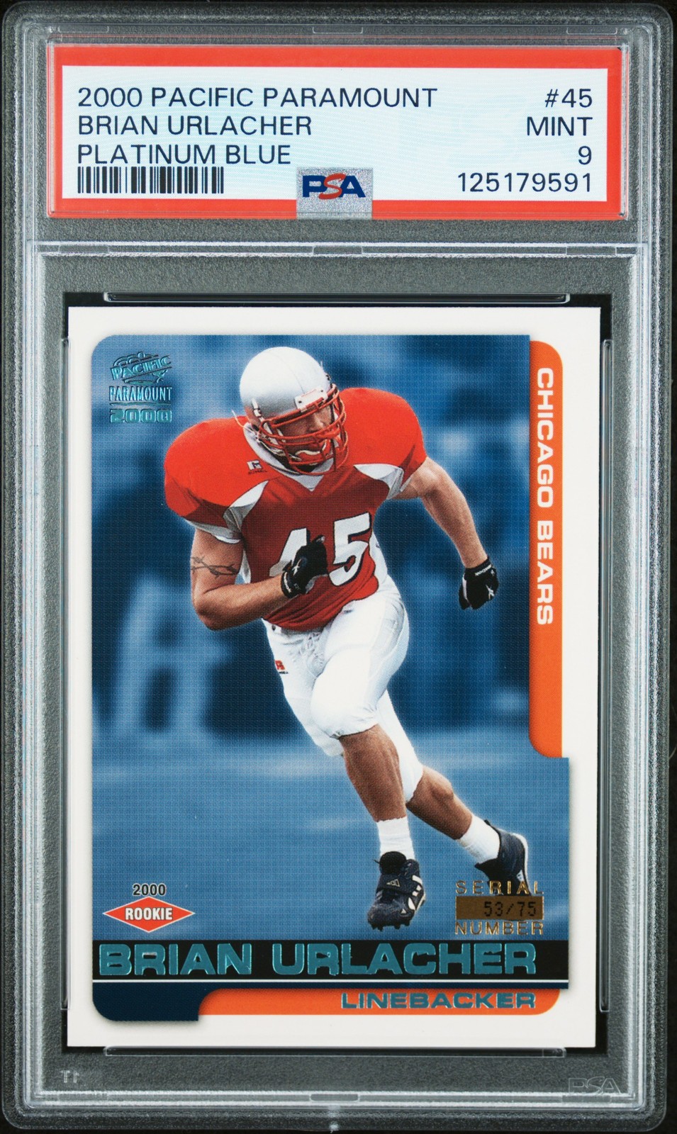 Brian Urlacher Pacific Paramount #45 Platinum Blue