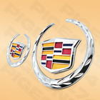 2 Front Grille Rear Trunk Emblem Badge For ATS CTS STS Escalade Colorful Chrome