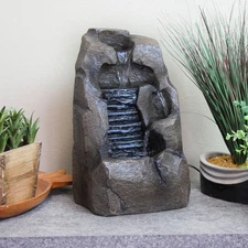 Stony Rock Waterfall Resin Indoor Tabletop Water Fountain - 11 in by Sunnydaze