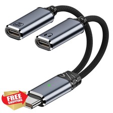 Jadebones USB C Splitter, Dual USB C Headphone and Charger Adapter Audio Dong...