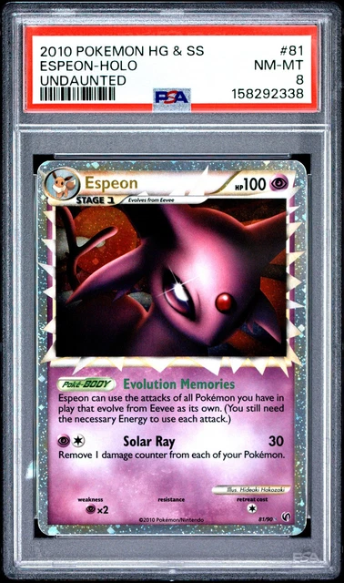 2010 POKEMON HEARTGOLD & SOULSILVER UNDAUNTED #81 ESPEON-HOLO PSA 8