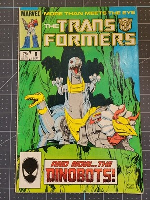 Transformers #8, 1st team app. Dinobots, 1st app. Slag, 1st app. Grimlock