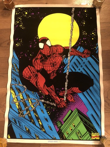 Spider-man Black Light Poster 1996 Funky Enterprises Inc. Fine- 23”x35”