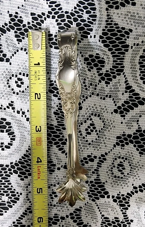 😎 RARO ANTIGUO c1898! PINZAS PARA CUBO DE AZÚCAR "4,5" CHAPADAS EN PLATA PATRÓN MELROSE ◽️🤍 Foto 4 de 4