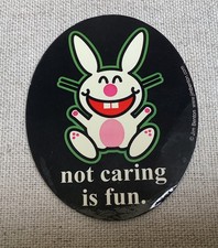 Happy Bunny Sticker Jim Benton Funny Humor   Not Caring  Vending Machine Sticker
