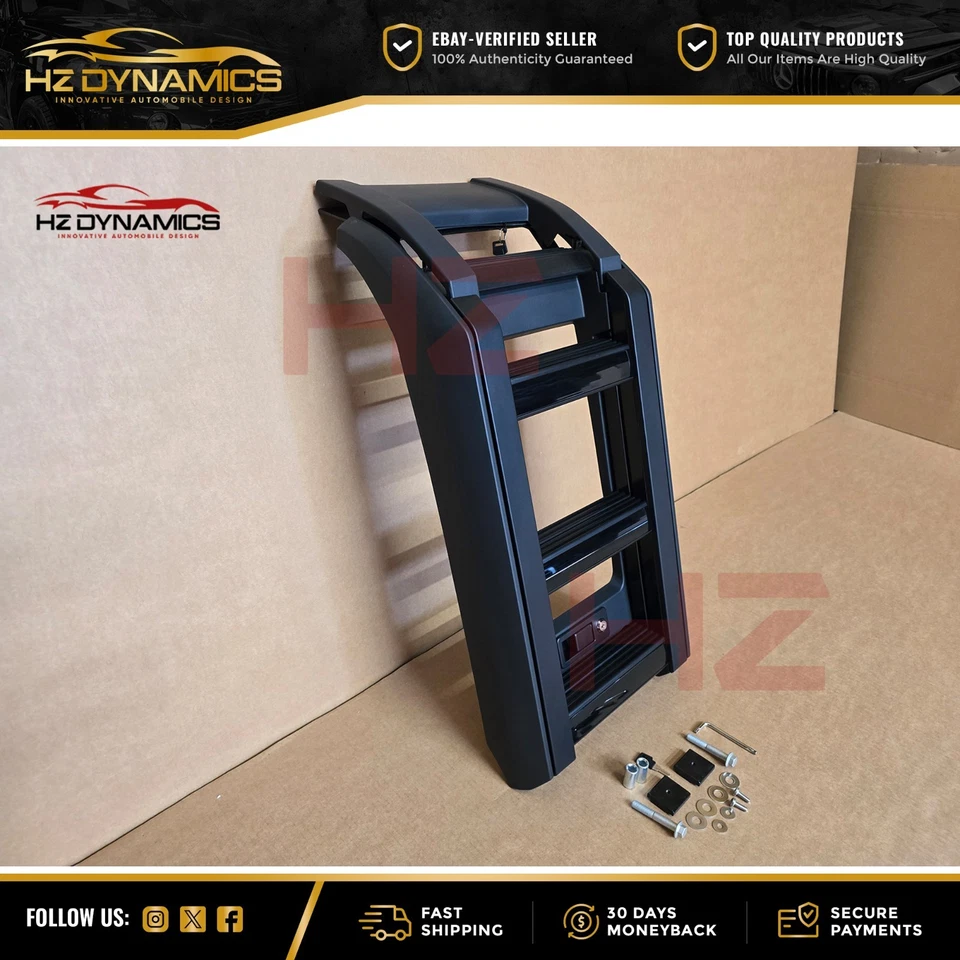 SCALA DA TETTO PIEGHEVOLE STENDIBILE PER LAND ROVER DEFENDER L663 90 110 NERO OPACO