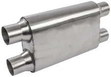 JEGS 30246 Chambered Deep-Tone Muffler 2.500 in. Dual Inlet / Dual Outlet