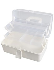 3 Layer Multipurpose Storage Box White Tackle Box Organizer - Craft Organizer...