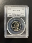 1963 25C Washington Silver Quarter PCGS PR68