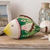 Bunter Metall Deko Fisch Gartendeko Skulptur Wohnaccessoire GrüN Figur