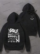 Men's Heavyweight 360g Golf Print Hooded Sweatshirt - Double-Sided Golf-Themed P