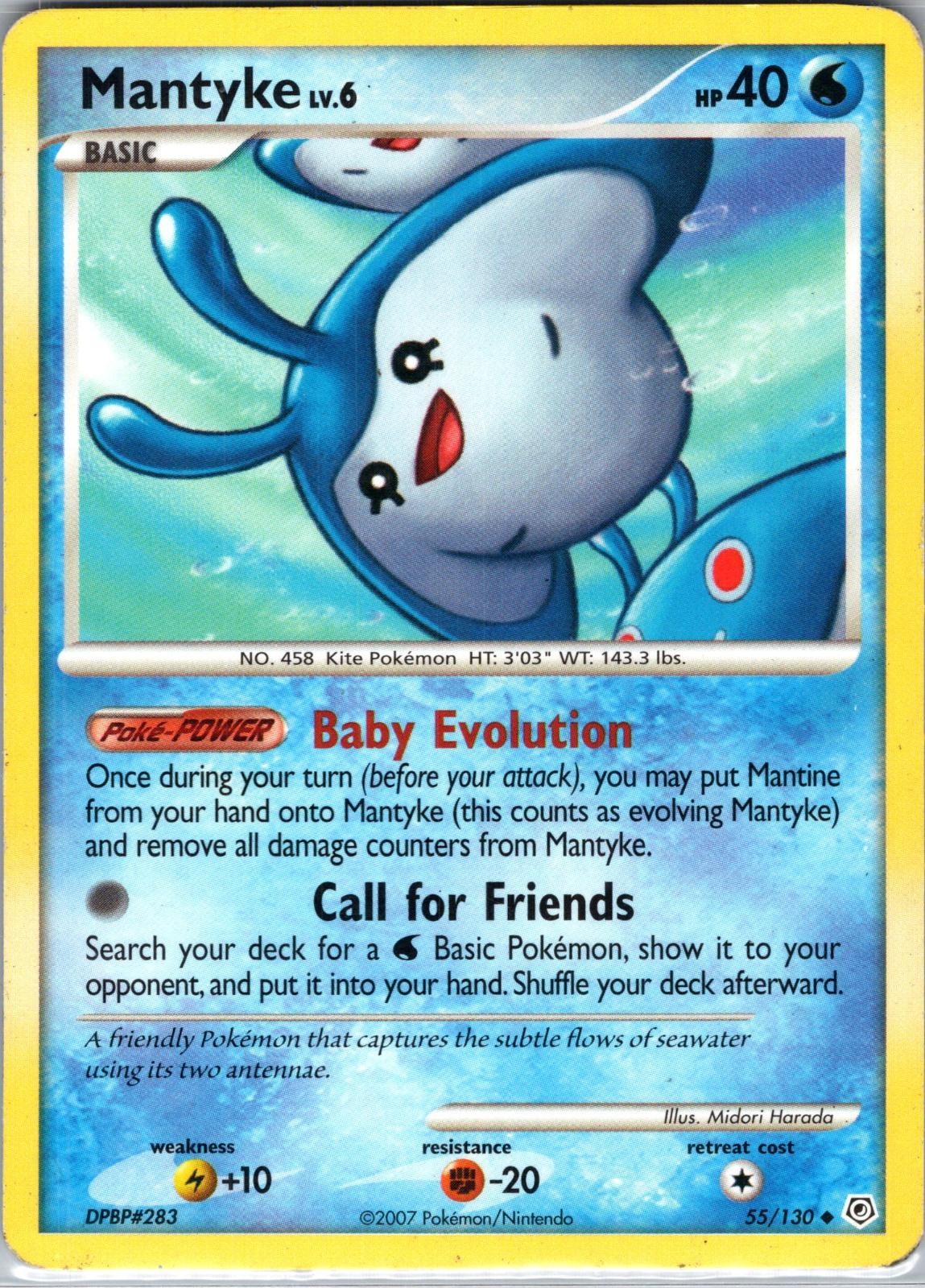 Mantyke 55/130 Uncommon Diamond & Pearl Pokemon Lightly Played