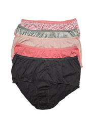 NWOT Comfort Choice Assorted 5 Pair Pack Cotton Brief Panties Size 14