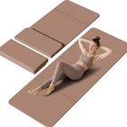 Foldable Yoga Mat - 10mm Extra Thick, 75"26" Non-Slip Exercise Brown