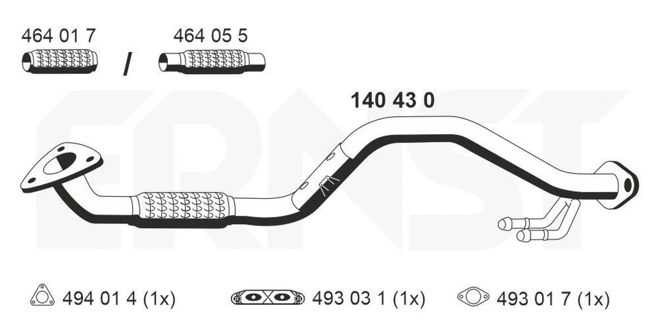 ERNST 140430 Tubo de escape para VW GOLF VI (5K1) Golf V Hatchback (1K1) - Imagen 3 de 4